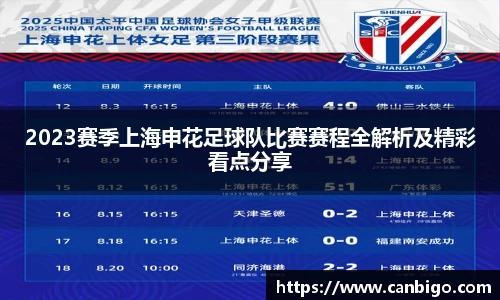 2023赛季上海申花足球队比赛赛程全解析及精彩看点分享